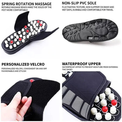 Neue Fußmassage-Hausschuhe Fußreflexzonenmassage Akupunktur-Therapie-Massagegerät Walk Stone Schuhe Akupunktur Kopfsteinpflaster-Massagegerät