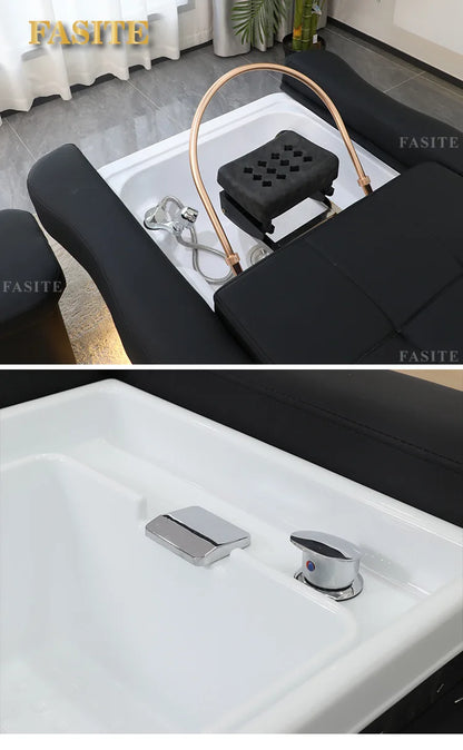 Electric Lifting Sofa Head Therapy Shampoo Bed Foot Therapy Beauty Bed Wellness Center Massage Water Circulation