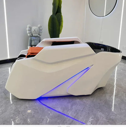 ss D Automatic Intelligent Electric Massage Shampoo Bed Barber Shop Ceramic Basin Flush Bed Hair Salon