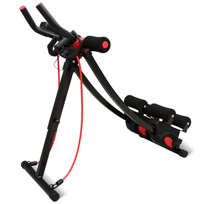 Dual Track Fitness Ab Machine Ab Cruncher Adjustable Height Waist Trainer Foldable Home Gym Equipment 4 Adjustable 440 lbs Weigh