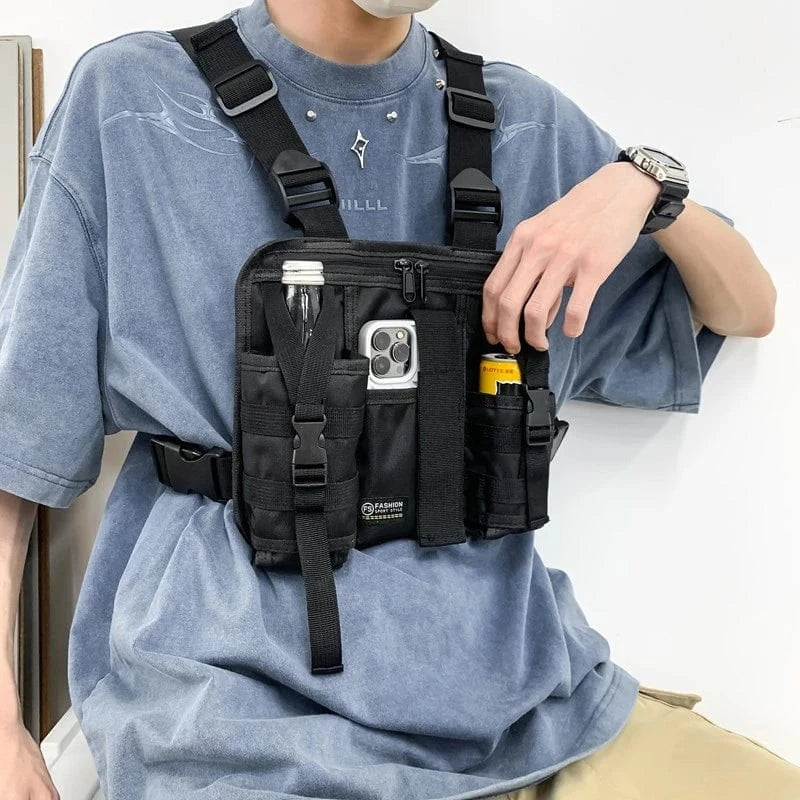 2025 Hip-Hop Streetwear Chest Bag – Unisex Tactical Vest Backpack with Multi-Function Pockets for Sport &amp; Travel