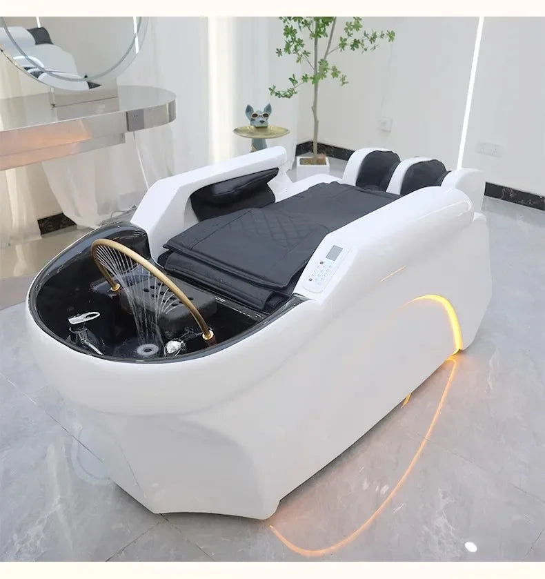 Liegesalonstuhl Friseurwaschbecken Pflegestühle Rasiersessel Friseurbeckenständer Waschmassage-Sessel