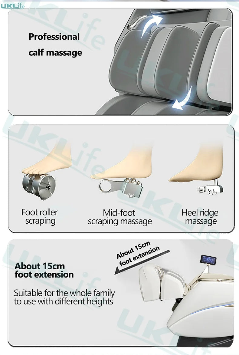 Dual-Core 4D SL-Track Zero-Gravity-Massagesessel | Ganzkörper-Thai-Stretch & Fußverlängerung | 3 Jahre Garantie Luxuriöser Elektrischer Massagesto
