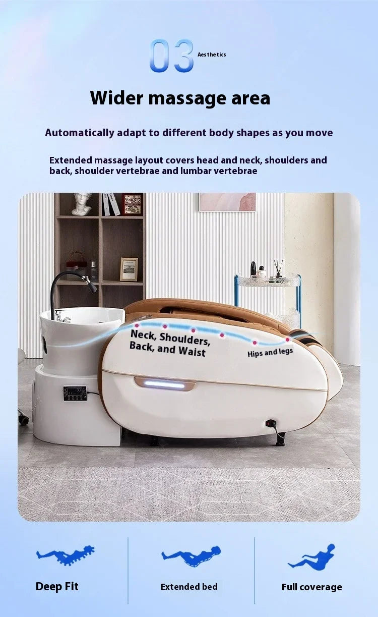 Fabrik Custom Salon Haarewaschsessel elektrischer Massagetisch Kopfhaut-Spa-Shampoobett