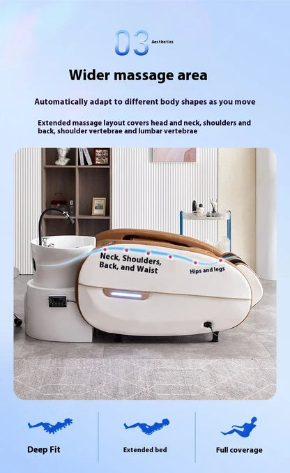 Fabrik Custom Salon Haarewaschsessel elektrischer Massagetisch Kopfhaut-Spa-Shampoobett