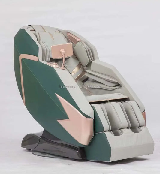 2022 Bester Luxus-Massagesessel mit Liegefunktion, Dual-Core 4D 0-Schwerkraft-Massagesessel mit KI-Sprachsteuerung