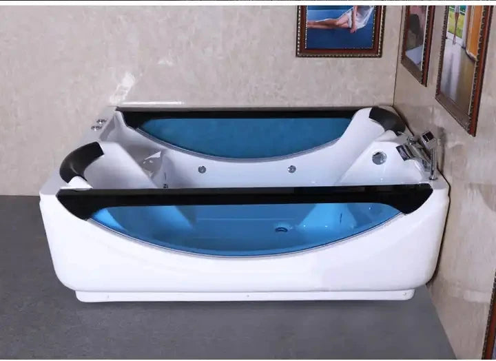 Hot sale large double massage acrylic bathtub with pillow
