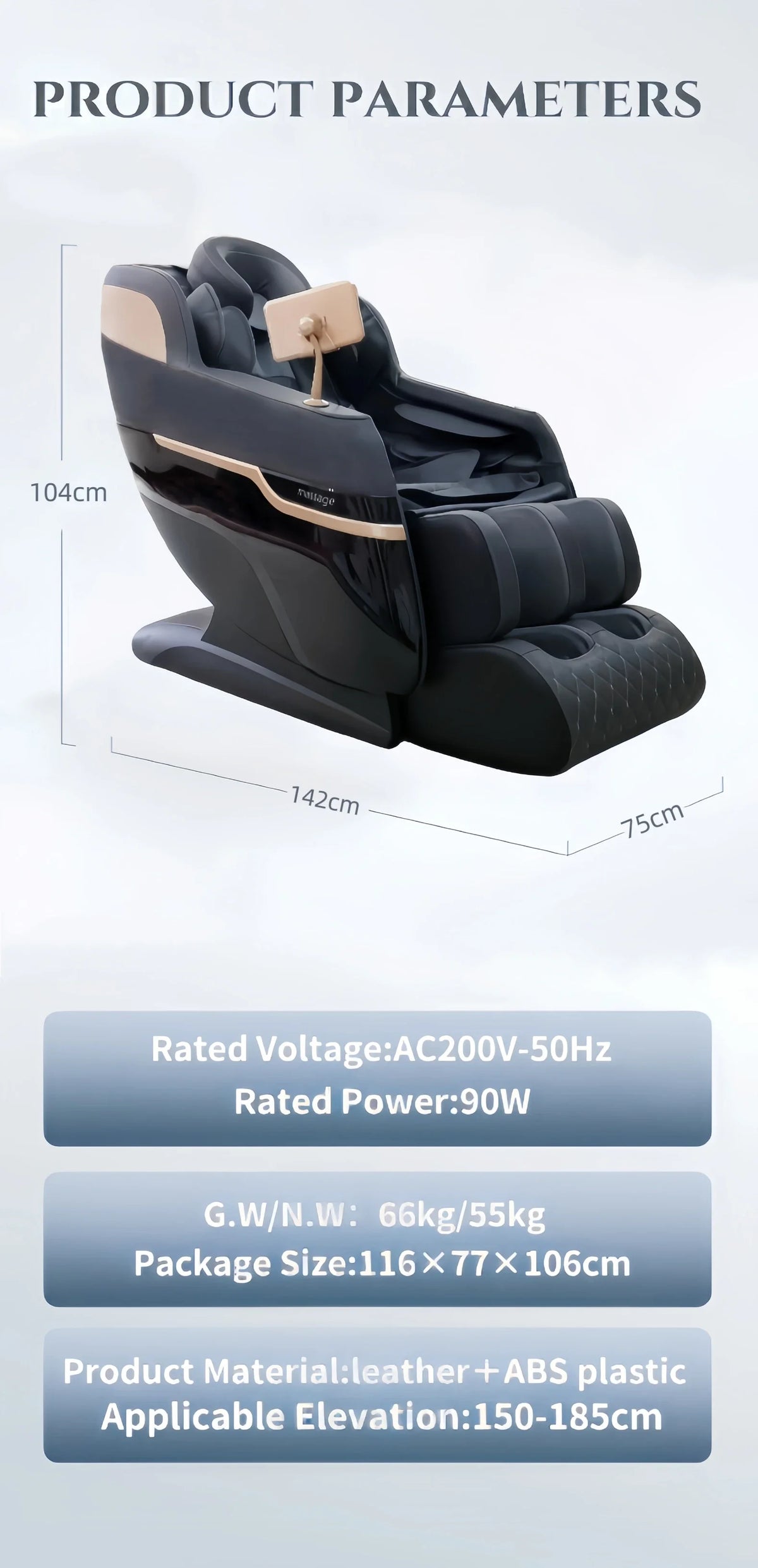 Massage Chair Gravity 3d Calf Full Body Massage Seat Chair Vibrating Smart Terapy 8 Roller