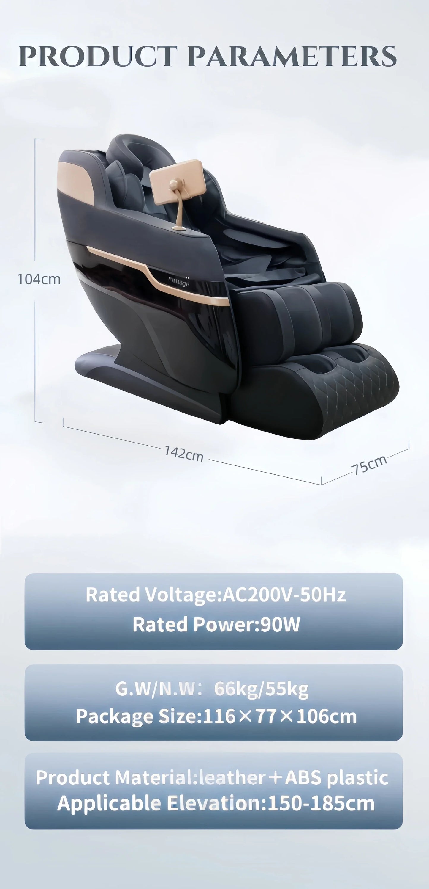 Massage Chair Gravity 3d Calf Full Body Massage Seat Chair Vibrating Smart Terapy 8 Roller