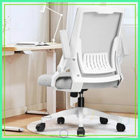 Ergonomic Office Chair with Flip-up Armrests, Breathable Mesh Back, Lumbar Support, Wide Seat for Home and Gaming