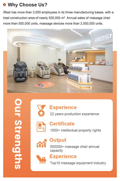 Luxury IRest T102 3D Zero Gravity Coin Back Legs Waist Airbags Massage Chair with Dropshipping Service