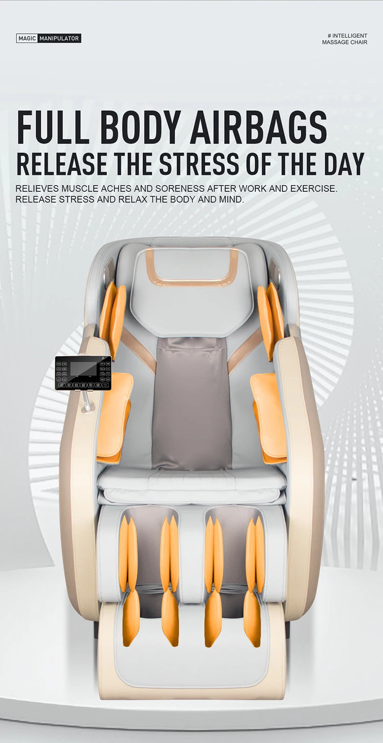 Kundenspezifische Taillen-Rückenheizung, Ganzkörperairbags, sechs automatische Programme, elektrischer ergonomischer Leder-Büromassagesessel