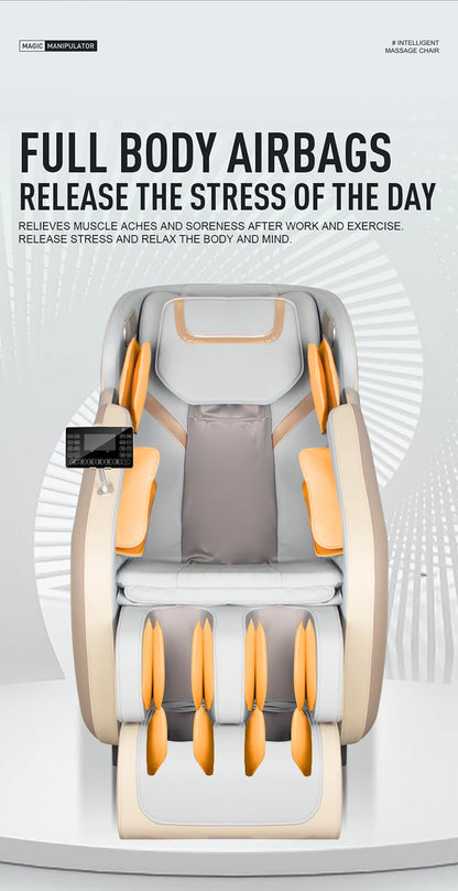 Kundenspezifische Taillen-Rückenheizung, Ganzkörperairbags, sechs automatische Programme, elektrischer ergonomischer Leder-Büromassagesessel
