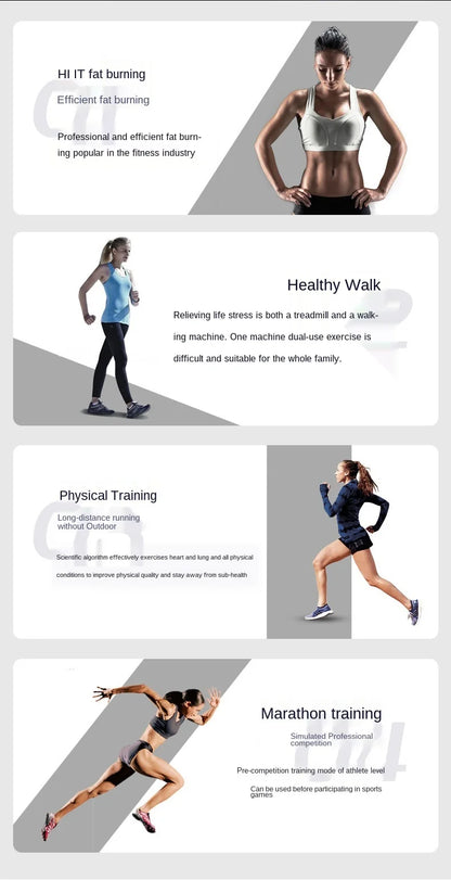 Tragbares Heimtrainer Elektrisches Laufband Zusammenklappbar, aus Stahl, motorisiert, LED-Bildschirm, LED-Anzeige, Herzfrequenzfunktion für Laufen & Fitness