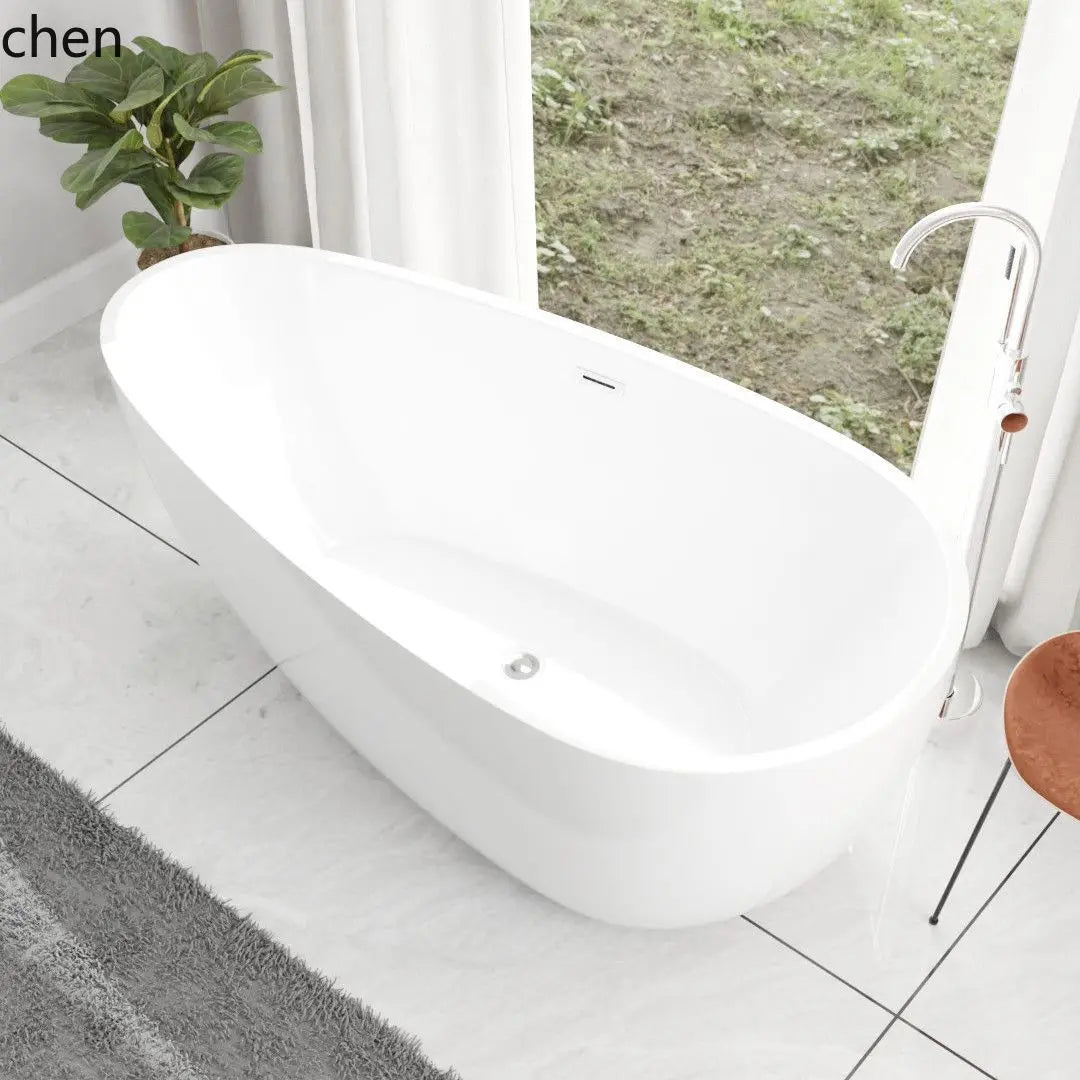 CZ Badewanne für den Heimgebrauch Integrierte nahtlose ovale Wassertropfenform Kleine Wohnung Freistehende Boutique-Hotel-Standbadewanne