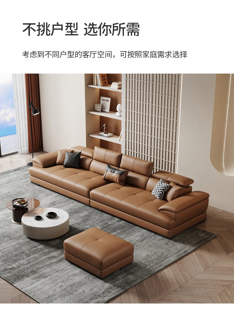 Europäisches Wohnzimmer-Sofa Echtleder-Ecksofa Modulares Luxus-Sofa Sala De Estar De Luxo Moderne Möbel
