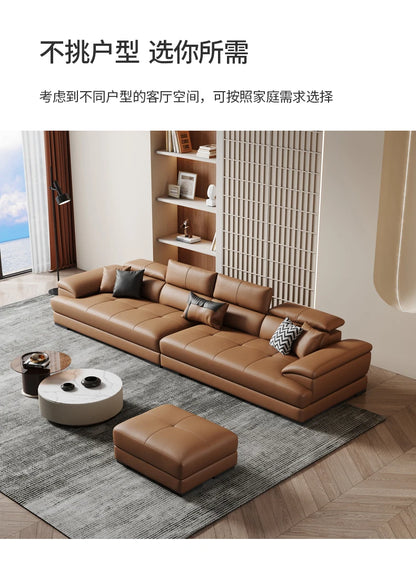 Europäisches Wohnzimmer-Sofa Echtleder-Ecksofa Modulares Luxus-Sofa Sala De Estar De Luxo Moderne Möbel