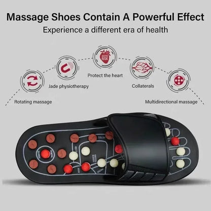Neue Fußmassage-Hausschuhe Fußreflexzonenmassage Akupunktur-Therapie-Massagegerät Walk Stone Schuhe Akupunktur Kopfsteinpflaster-Massagegerät
