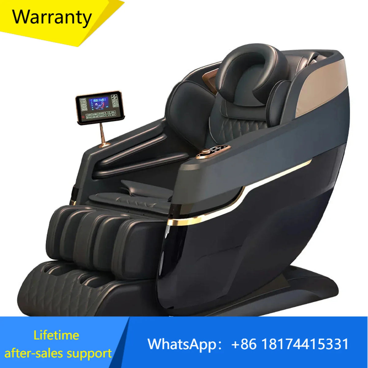 4D SL Track Massagesessel Zero Gravity Relaxsessel Ganzkörper Airbag Massage Sofa Touchscreen Bürostuhl 3 Jahre Garantie Kk