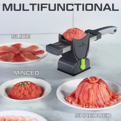 All-in-One Mini Manual Stainless Steel Meat Cutter – Slice, Strip & Dice Fresh Meat with Ease