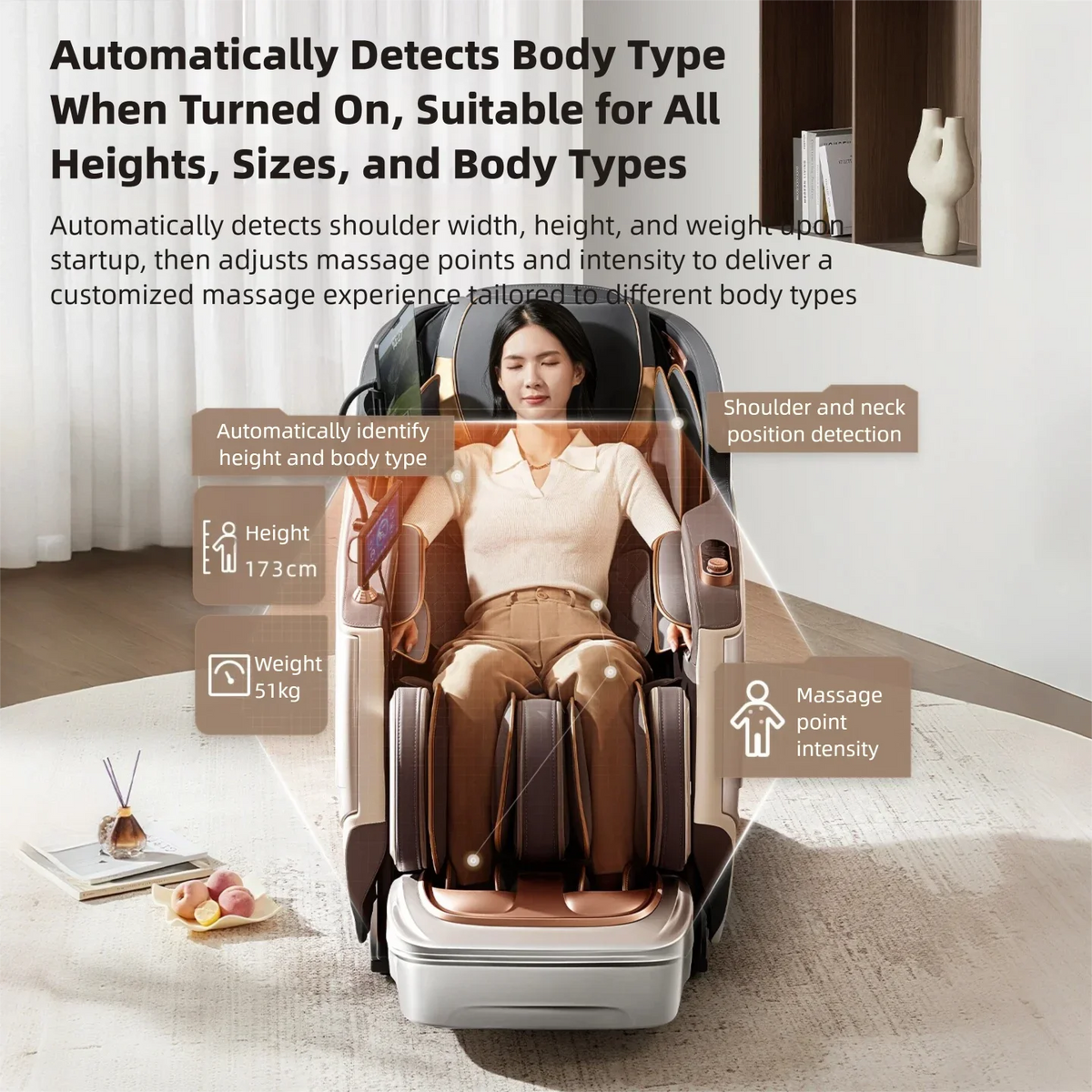 6D Smart Sensory Dual Movement SL-Track Massage Chair Thai Stretch Electric Leg Lift Leisure Sofa Zero Gravity Home Office Chair