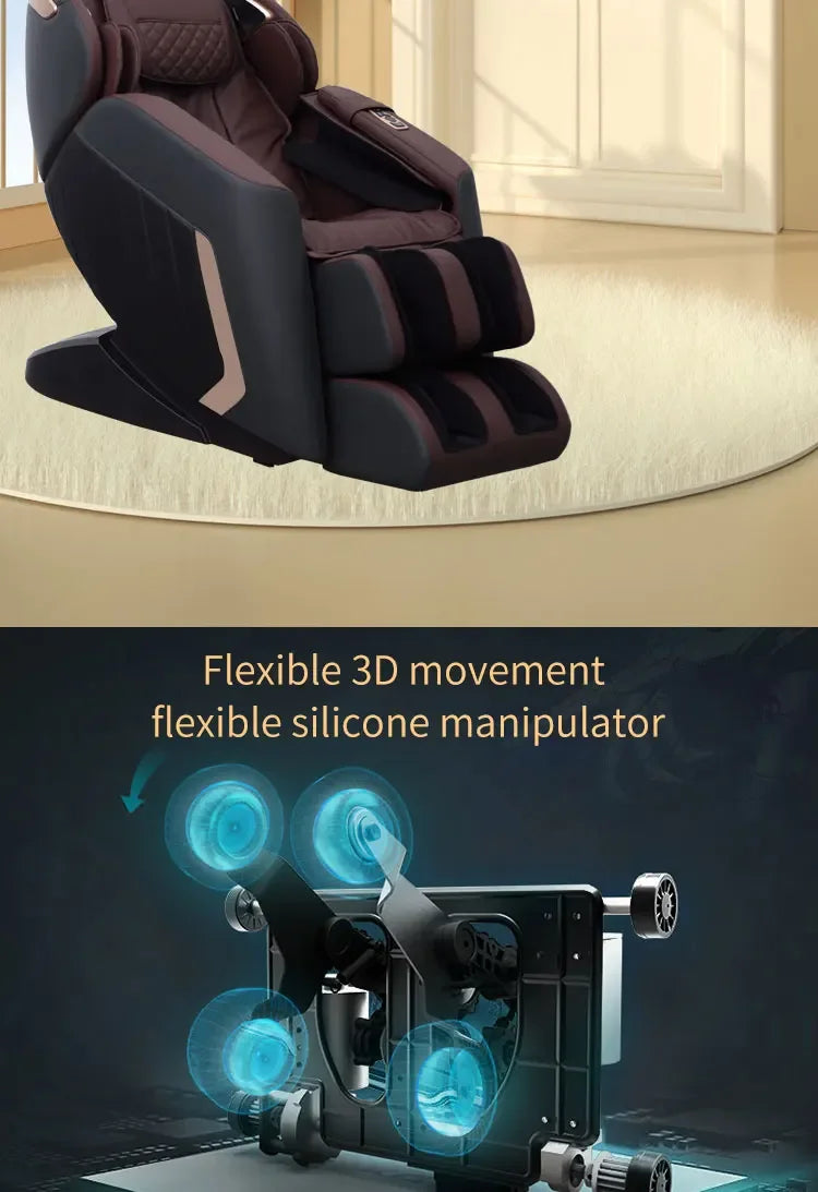 2021 4D Massagesessel Schwerelosigkeit schwarz mit Wadenmassage