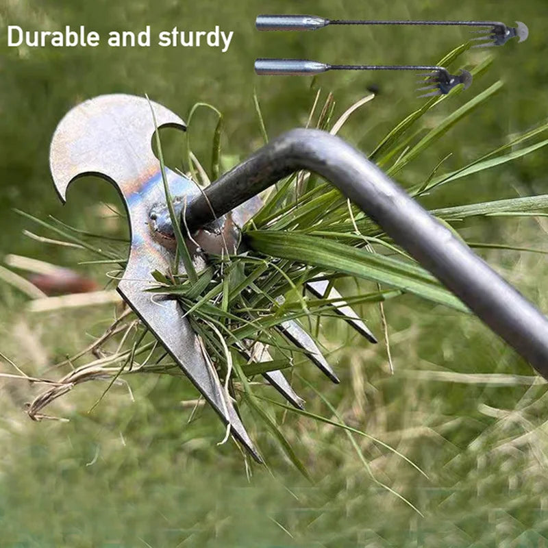 Petit extracteur de mauvaises herbes avec 4 dents, outils manuels de jardinage, outil de désherbage pour outil de désherbage ergonomique de cour (la poignée peut être 1 pièce
