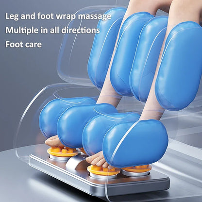 Luxus-Elektro-Freizeit-Massagesessel Zero Gravity Intelligent Ganzkörper-Multifunktions-Bluetooth-Musik-U-förmiges Kissen+Kurzbefehl