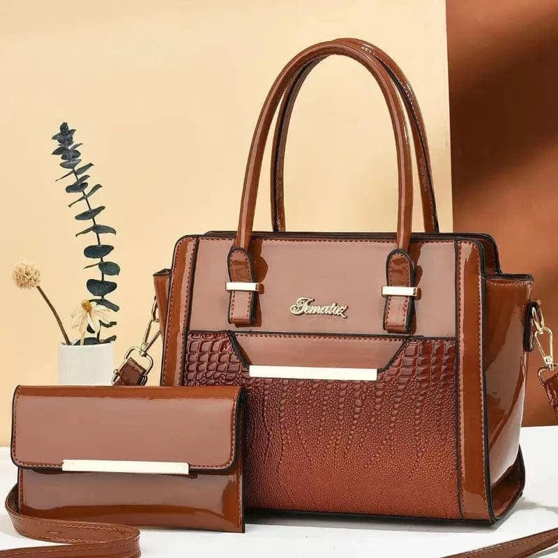 Sac à Main Femme 2025 – Grand Format Motif Croco – Sac Bandoulière / Tote Élégant en Cuir PU Haute Qualité