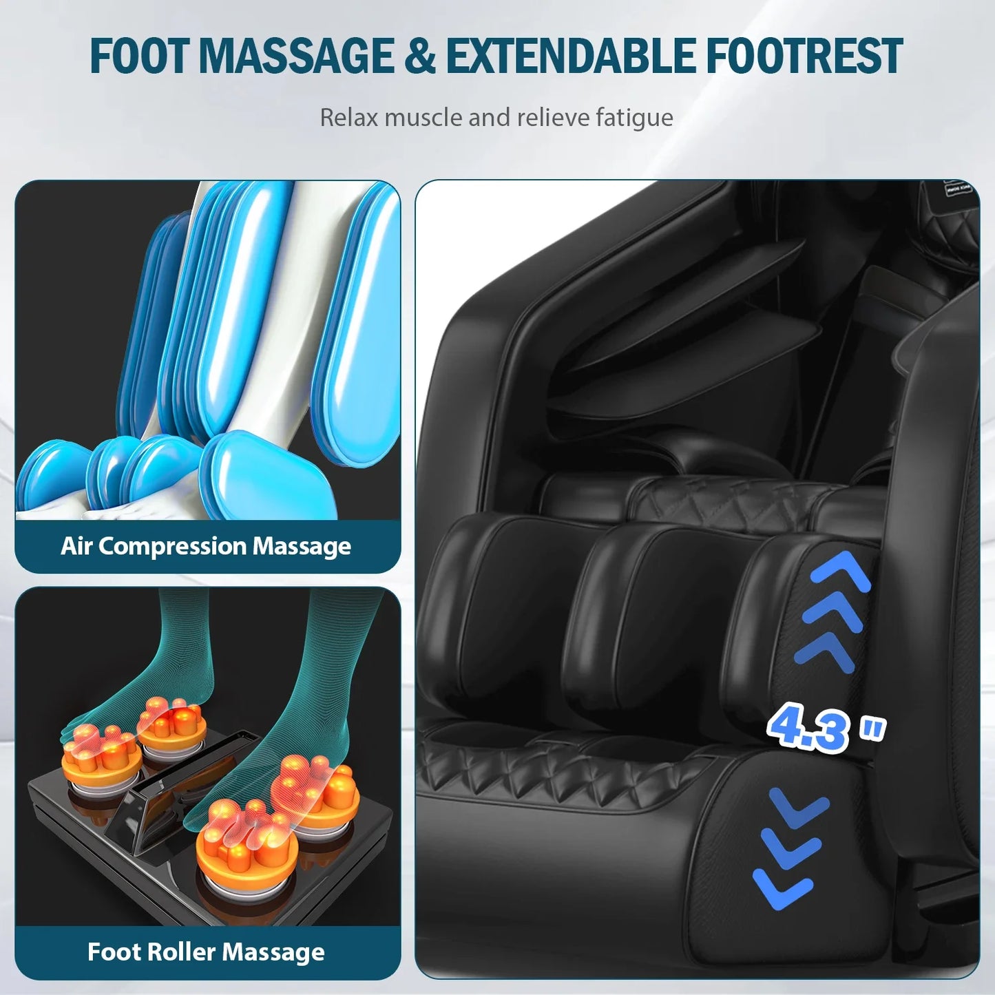 2025 7ft Professioneller Ganzkörper-Elektromassagesessel 400Lbs Kapazität 4D Massage Schwerelosigkeit Multifunktions-Heimmöbel