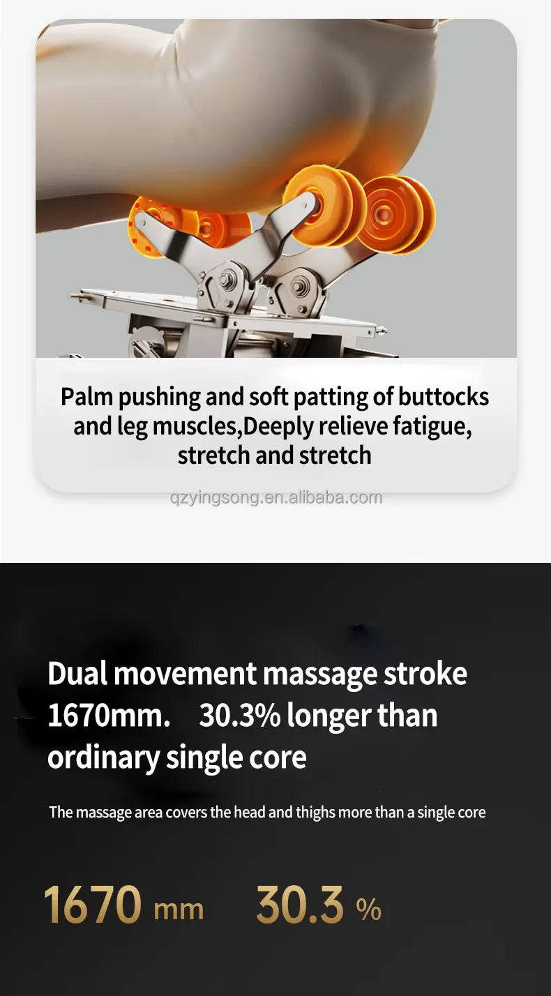 Full body zero gravity heating deep tissue massage chair, Bluetooth roller massage chair
