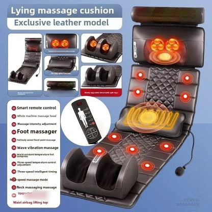 Ganzkörpermassage-Matratze Wellenförmige Vibrationsentspannung mit Fingerdruck-Kissen Rücken-Fuß-Massage Manuelle Airbag 12V3A Adapter