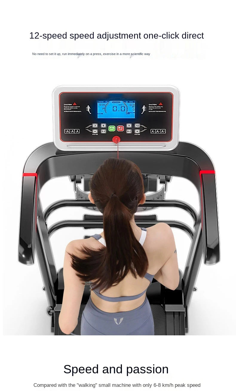 Tragbares Heimtrainer Elektrisches Laufband Zusammenklappbar, aus Stahl, motorisiert, LED-Bildschirm, LED-Anzeige, Herzfrequenzfunktion für Laufen & Fitness