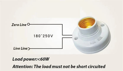 E27 Screw Lamp Base Sound & Voice Control Light Socket with Delay Switch – AC180-240V LED Bulb Holder
