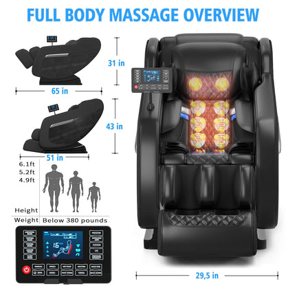 2025 7ft Professioneller Ganzkörper-Elektromassagesessel 400Lbs Kapazität 4D Massage Schwerelosigkeit Multifunktions-Heimmöbel