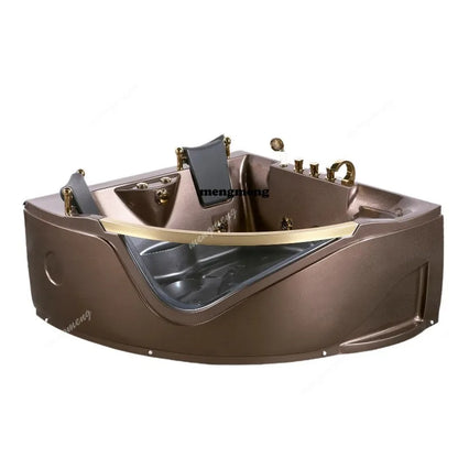 Badezimmerwand-Eck-Whirlpool Badewanne Chromotherapie Indoor Spa Doppel Personen Surf-Massagebadewanne