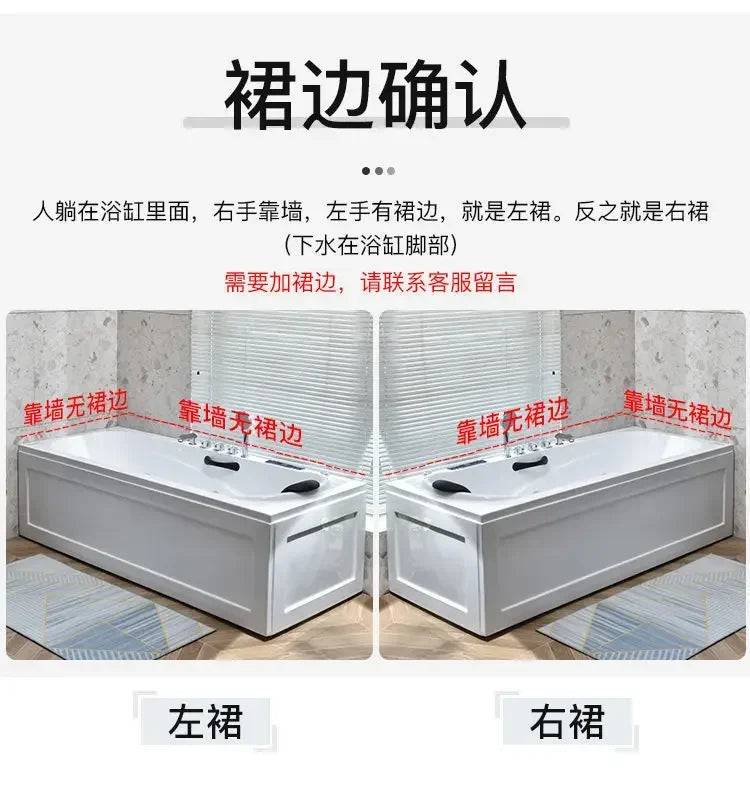 Thickened acrylic bathtub Small apartment Adult Surfing massage Constant temperature heating Smart