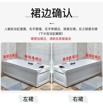 Thickened acrylic bathtub Small apartment Adult Surfing massage Constant temperature heating Smart