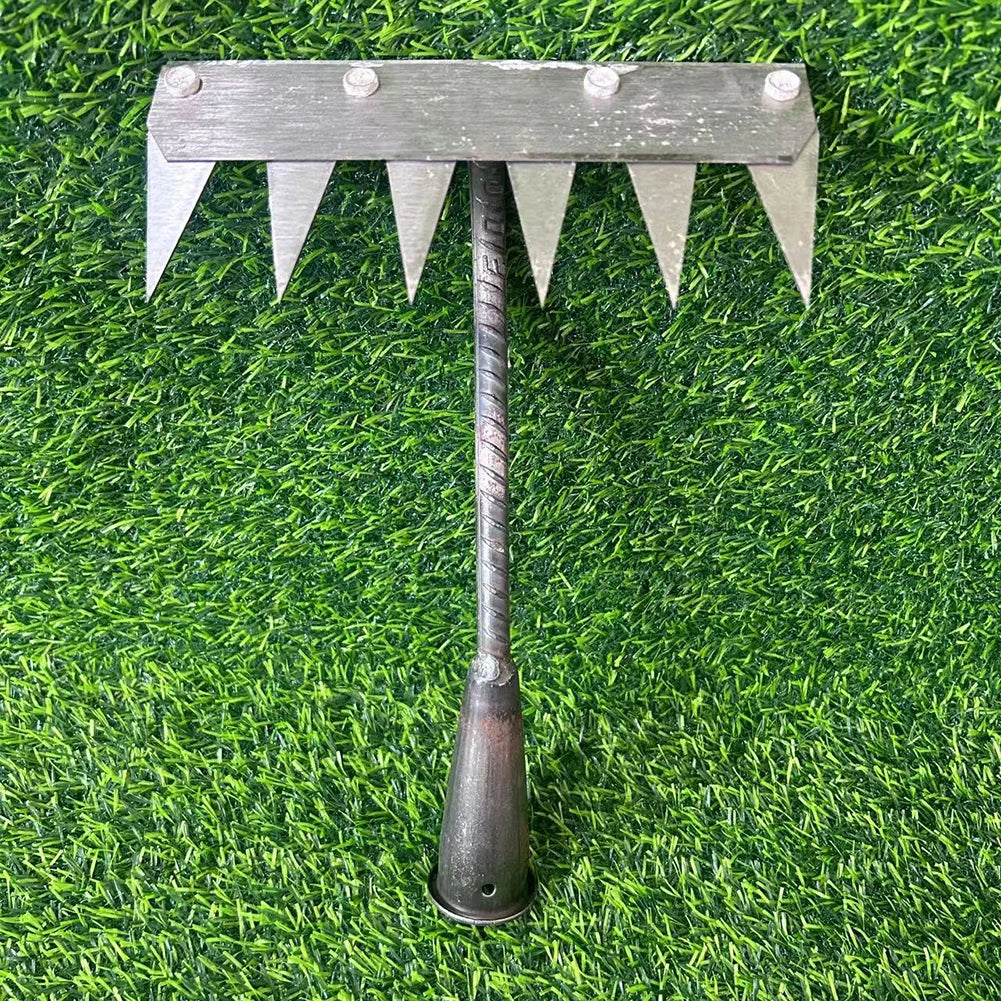 Râteau de désherbage de jardin à 5/6/7/8 dents, râteau amovible en acier au carbone, houe de sol, râteau en paille agricole, outils de désherbage multi-usages