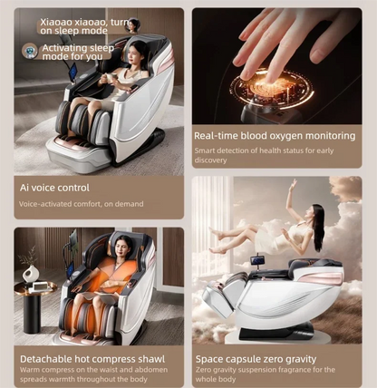 6D Smart Sensory Dual Movement SL-Track Massage Chair Thai Stretch Electric Leg Lift Leisure Sofa Zero Gravity Home Office Chair