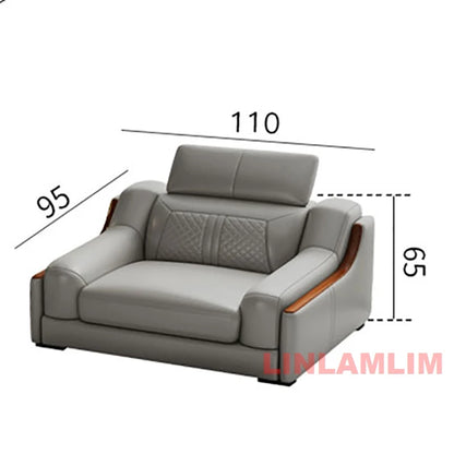 Modernes U-förmiges Ecksofa-Set mit Chaiselongue, echtes Leder Sofa mit Ablagetisch, USB – Große Wohnzimmermöbel