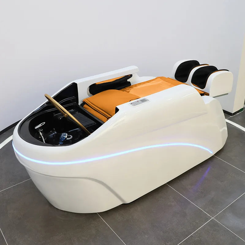 Electric massage shampoo bed Beauty salon shampoo bed Hair salon Flushing bed Fiberglass shampoo  Water circulation