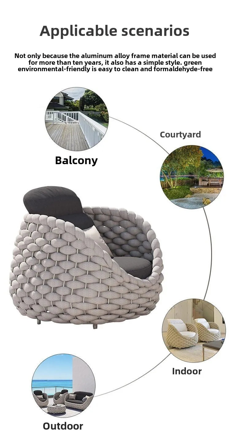 Outdoor Rattan Sofa Hofkombination Doppelstuhl Freizeit Terrasse Villa Wohnzimmer Balkon Outdoor Sitzmöbel Haus