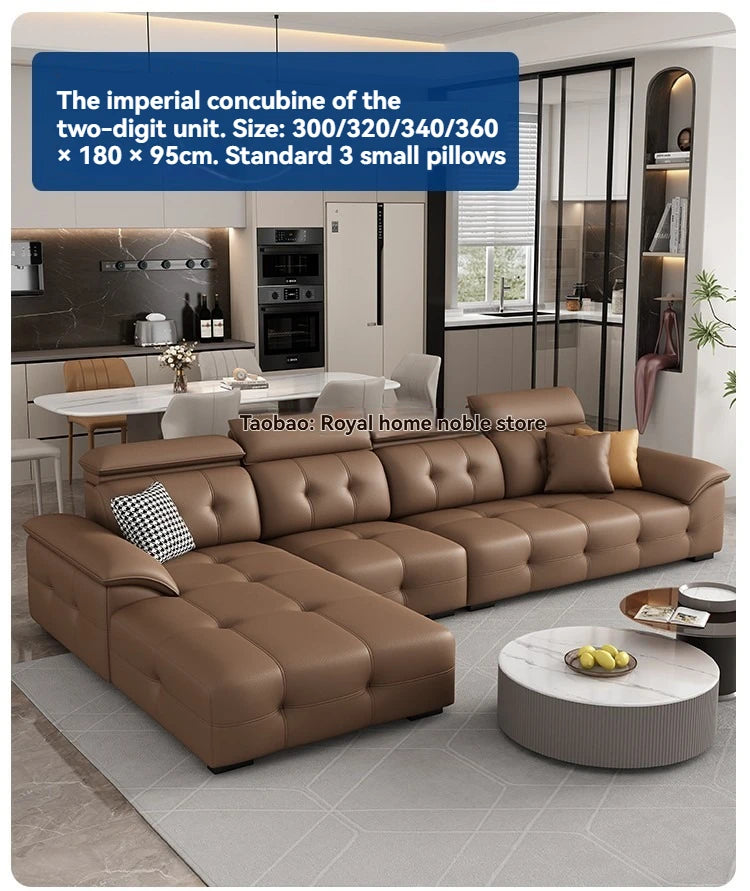 L Shaped Leather Sectional Sofa and Couch For Living Room Italian Oversized Leather Sofa Couches Living Room Furniture