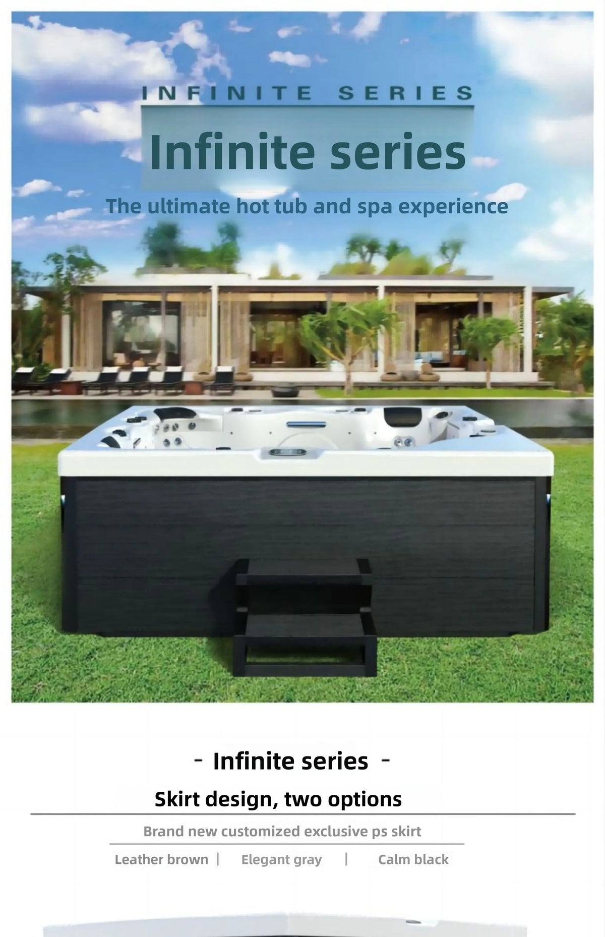 Outdoor-Jacuzzi-SPA-Whirlpool, großer Acryl-Massagebadewanne, intelligenter thermostatisch beheizter Pool, Villa, Hof, Hotel, Resort
