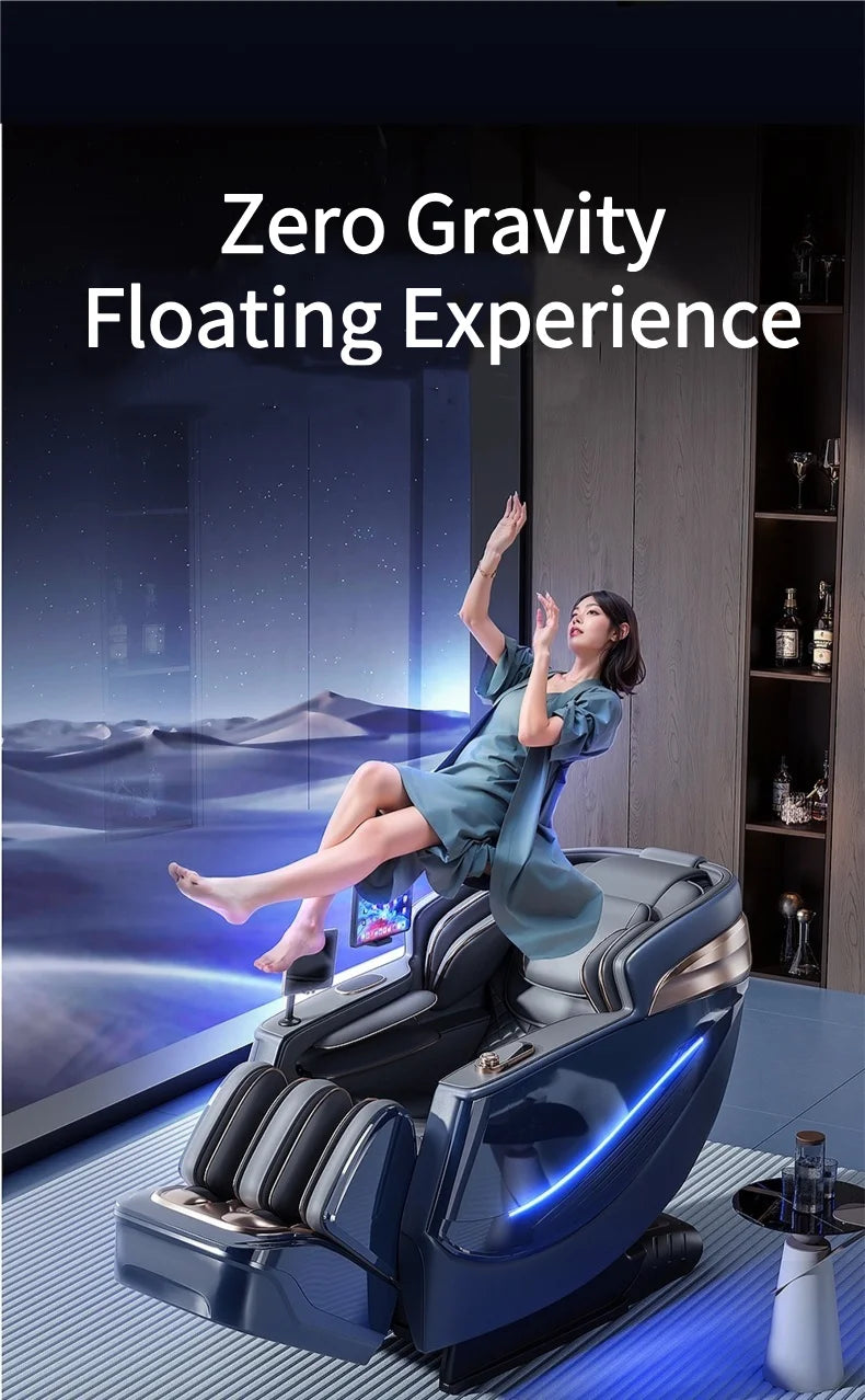 4D Smart Sensory Dual-Movement-SL-Track-Massagesessel, Thai-Stretch, elektrische Beinauflage, Liegesofa, Zero Gravity, Home-Office-Sessel