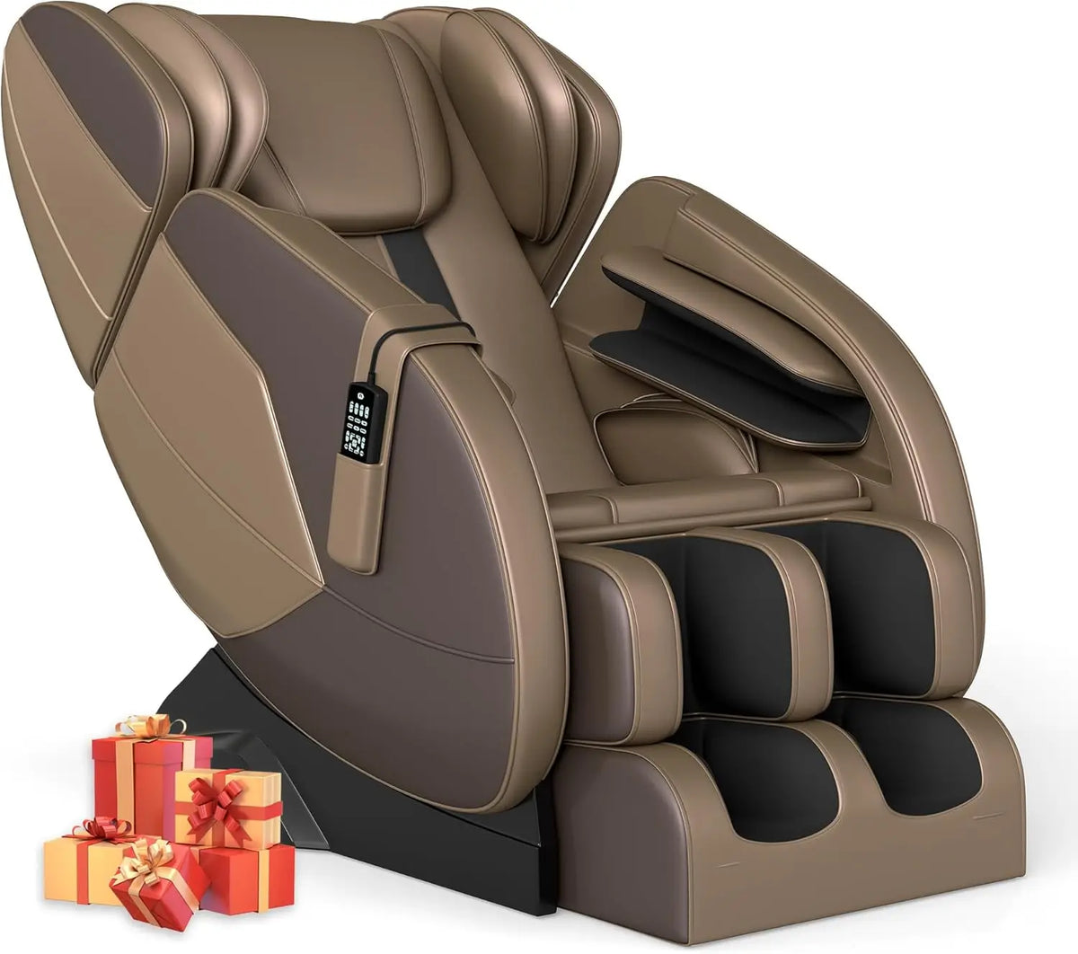 Liegesessel, Ganzkörper-Airbag-Massage, One-Touch-Schwerelosigkeit, Fußroller und Bluetooth, für Zuhause