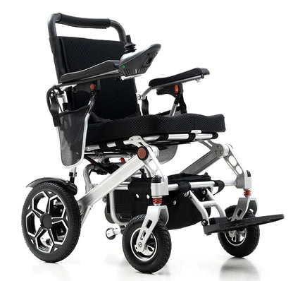 Medizinische Rehabilitationsausrüstung Leichter faltbarer elektrischer Rollstuhl für Senioren mit Fernbedienung und Lithiumbatterie, faltbar