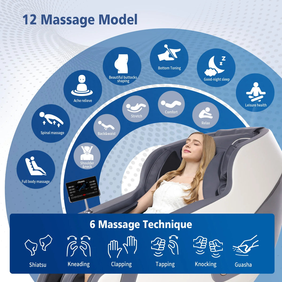 2025 4D-Massagesessel KI-Sprachsteuerung Schwerelosigkeitsmassagesessel Ganzkörper-Shiatsu-Scan- und Relaxsessel mit Yoga-Stretch
