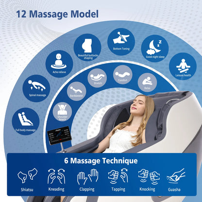 2025 4D-Massagesessel KI-Sprachsteuerung Schwerelosigkeitsmassagesessel Ganzkörper-Shiatsu-Scan- und Relaxsessel mit Yoga-Stretch